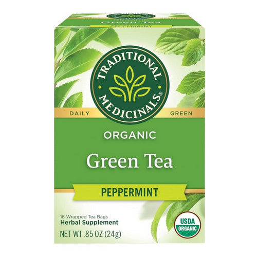 Organic Green Tea Peppermint 16 Bag by Traditional Medicinals