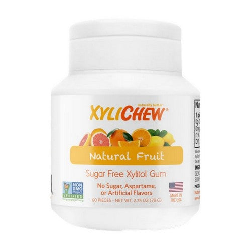 Xylitol Chewing Gum Natural Fruit 60 Count by Xylichew