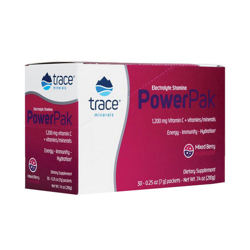 Electrolyte Stamina Power Pak Raspberry Non-GMO Mixed Berry 30 packets by Trace Minerals