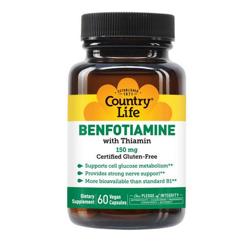 Benfotiamine With Thiamin 60 Veg Caps by Country Life