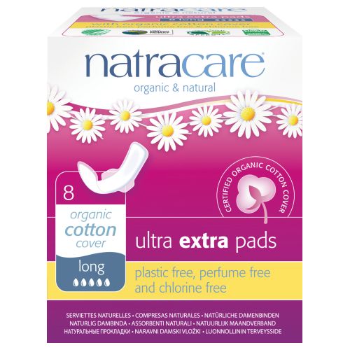 Cool Comfort Pads and Shields Ultra Extra Pads Long With Wings 8 Count by Natracare