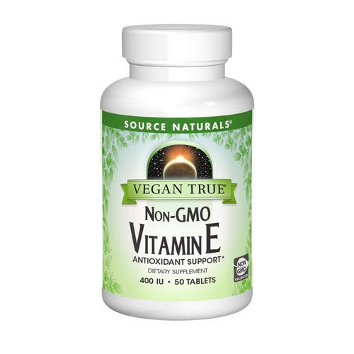 Vegan True Vitamin E D-Alpha Tocopheryl Succinate 50 Tabs by Source Naturals