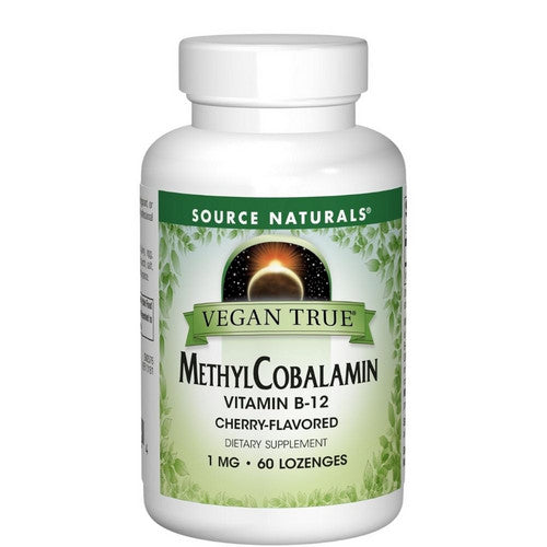 Vegan True Methylcobalamin Vitamin B-12 Cherry 60 Tabs by Source Naturals