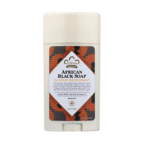 Natural Deodorant 24 hour Aluminum Free African Black Soap 2.25 Oz by Nubian Heritage