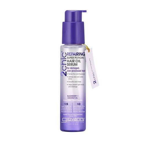 2Chic Repairing Super Potion Hair Oil Serum With Blackberry And Coconut Oil 2.75 Oz by Giovanni Cosmetics