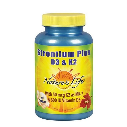 Strontium Plus D3 And K2 60 Tabs by Nature's Life