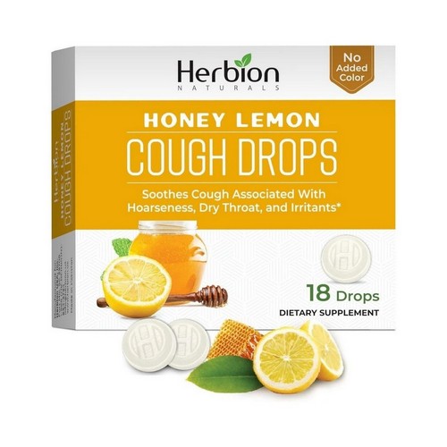 All Natural Cough Drops Honey Lemon 18 Lozenges by Herbion