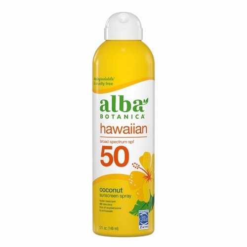 Hawaiian Sunscreen Spray Spf 50 Coconut 5 Oz by Alba Botanica