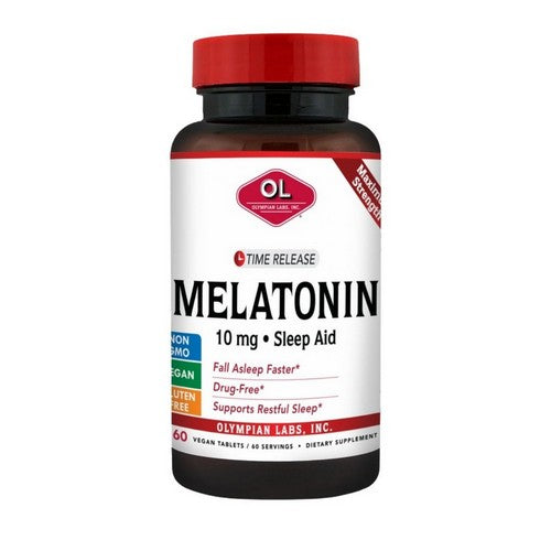 Melatonin Time Release Maximum Strength 60 Vegan Tabs by Olympian Labs