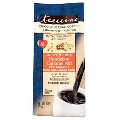 Organic Herbal Coffee Dandelion Caramel Nut 10 Bags by Teeccino