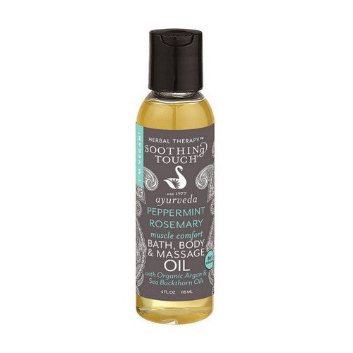 Ayurveda Bath Body And Massage Oil Peppermint Rosemary 4 Oz by Soothing Touch