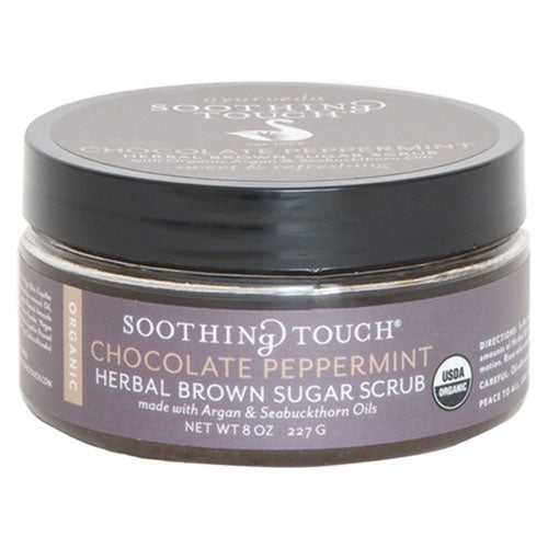 Herbal Brown Sugar Scrub Chocolate Peppermint 8 oz by Soothing Touch