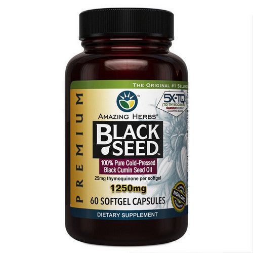 Black Seed Black Cumin Seed Oil 60 Caps by Amazing Herbs