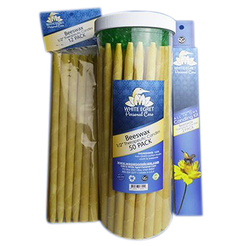 Aromatherapy Ear Candles Beeswax 4 Ct by White Egret