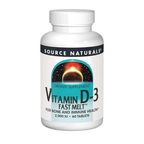 Vitamin D-3 Black Cherry-Peach 60 Tabs by Source Naturals