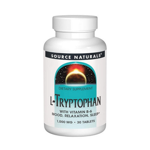 L-Tryptophan with Vitamin B-6 30 Tabs by Source Naturals