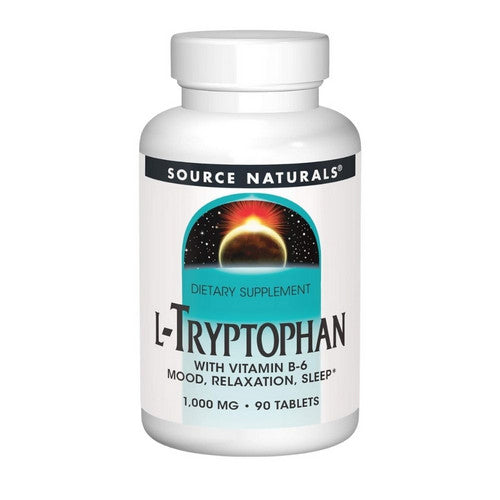L-Tryptophan with Vitamin B-6 90 Tabs by Source Naturals