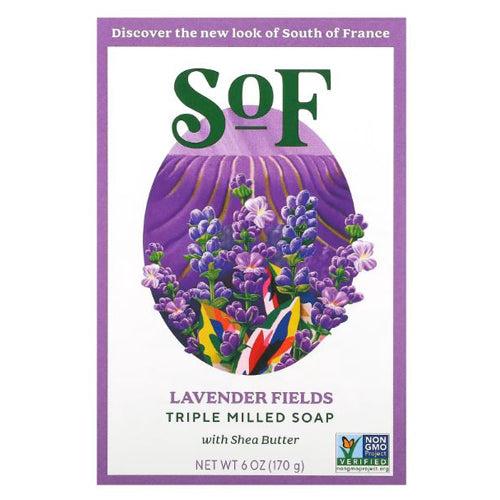Bar Soap Oval Lavender Fields 6 Oz by South Of France Soaps