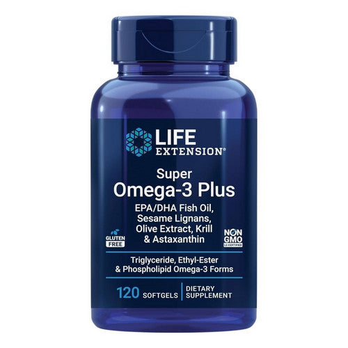 Super Omega 3 Plus EPA/DHA Fish Oil Krill And Astaxanthin 120 Soft Gels by Life Extension
