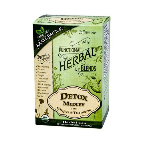 Detox Medley Tea With Ginger And Turmeric 20 Count by The Mate Factor