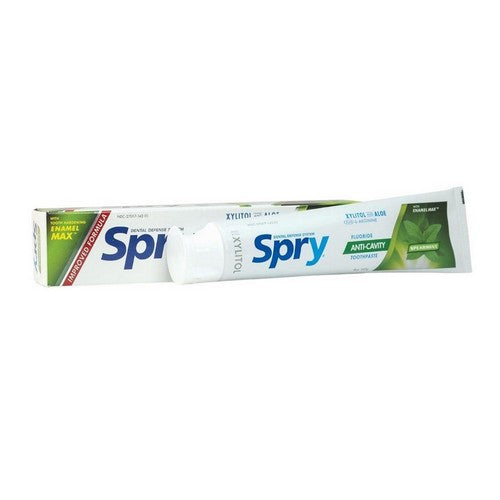 Spry Anti-Cavity Xylitol Toothpaste With Aloe and Fluoride Spearmint 5 Oz by Xlear Inc