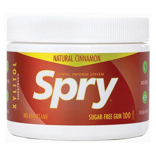 Spry Dental Defense Sugar Free Gum With Xylitol Natural Cinnamon 100 Count by Xlear Inc