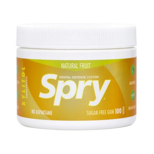 Spry Dental Defense Sugar Free Gum With Xylitol Natural Fruit 100 Count by Xlear Inc