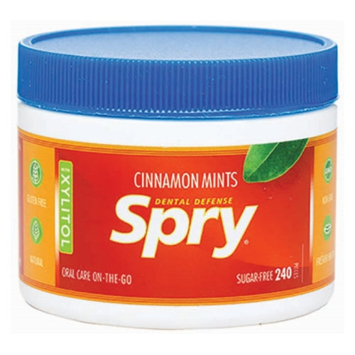 Spry Eental Defense Xylitol Mints Sugar Free Cinnamon 240 Count by Xlear Inc