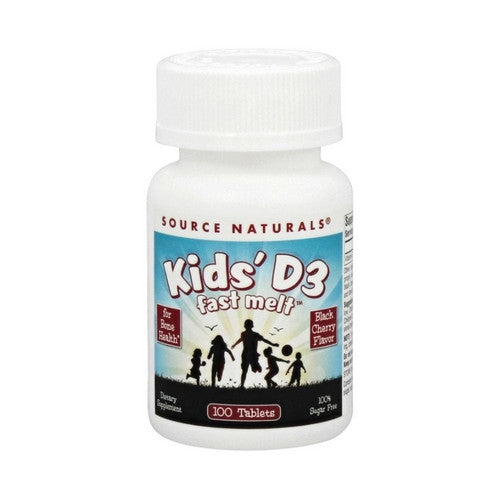 Kids D-3 Fast Melt Black Cherry 100 Tabs by Source Naturals