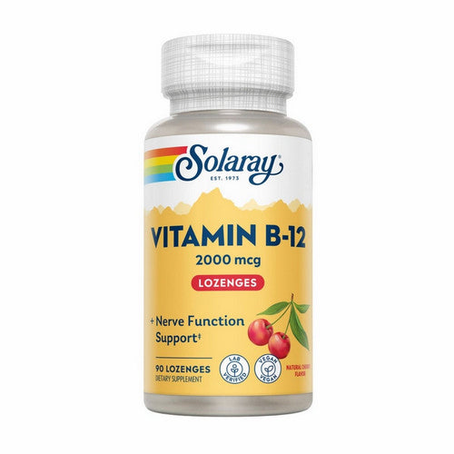 Vitamin B-12 Natural Cherry 90 Lozenges by Solaray