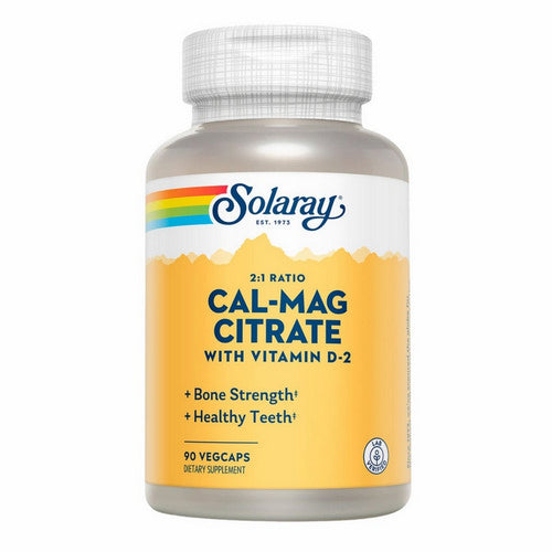 Cal-Mag Citrate With Vitamin D-2 2:1 Ratio 90 Veg Caps by Solaray