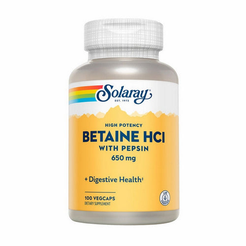 High Potency Betaine Hcl With Pepsin 100 Veg Caps by Solaray