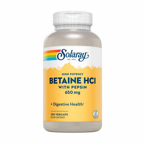 High Potency Betaine HCL With Pepsin 250 Veg Caps by Solaray