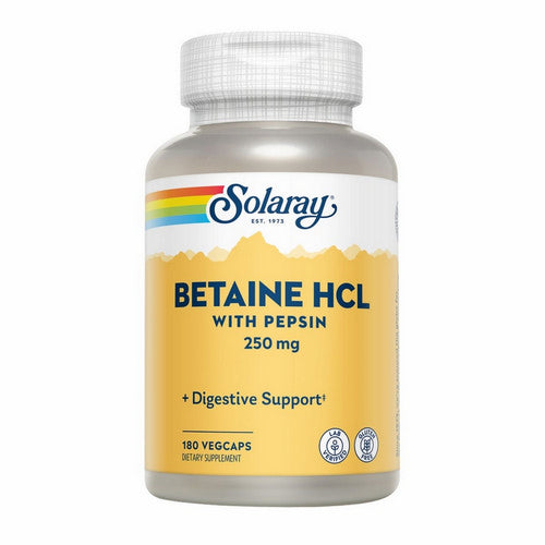 Betaine Hcl With Pepsin 180 Veg Caps by Solaray