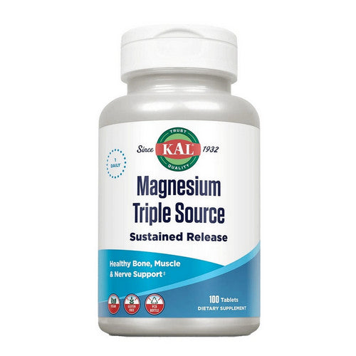Magnesium Triple Source Sustained Release 100 Tabs by Kal