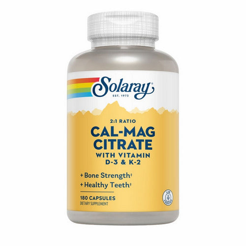 2:1 Ratio Calcium And Magnesium Citrate With Vitamins D 3 Plus K 2 180 Caps by Solaray