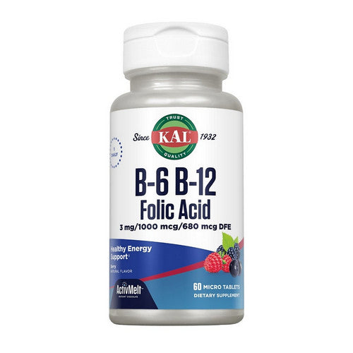 B-6 & B-12 Folic Acid ActivMelt 60 Tabs by Kal