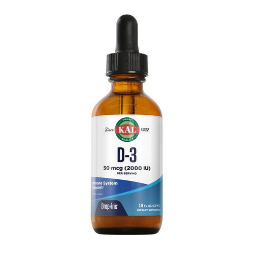 Vitamin D3 Dropins Natural Blueberry 1.8 Oz by Kal