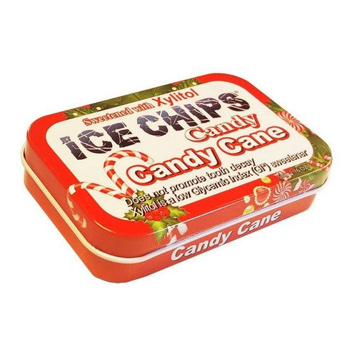Hand Craftted Candy Tin Candy Cane 1.76 Oz by Ice Chips Candy