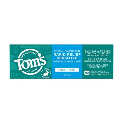 Rapid Relief Sensitive Natural Toothpaste Fresh Mint 4 Oz by Tom's Of Maine