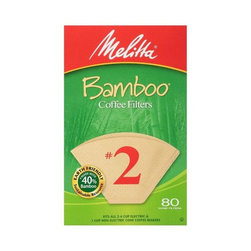 Bamboo Coffee Filter Brown No2 80 Count by Melitta