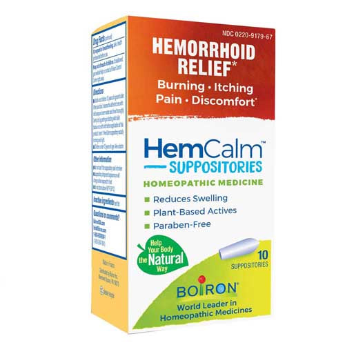 HemCalm Suppositories Hemorrhoid Relief 10 Count by Boiron
