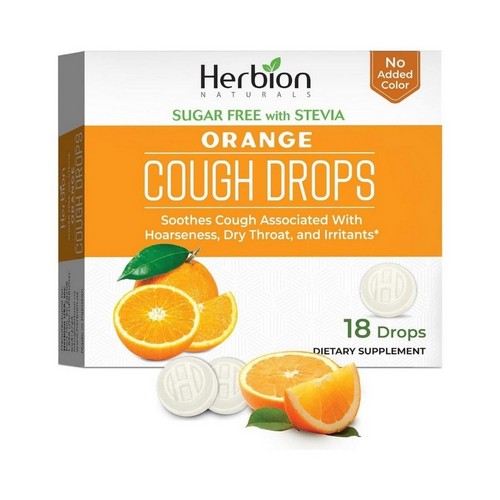 Cough Drops Sugar Free Orange 18 Drops by Herbion