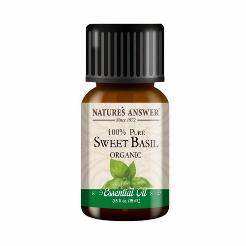  Pure Organic Essential Oil Sweet Basil 0.5 Oz by Nature's Answer