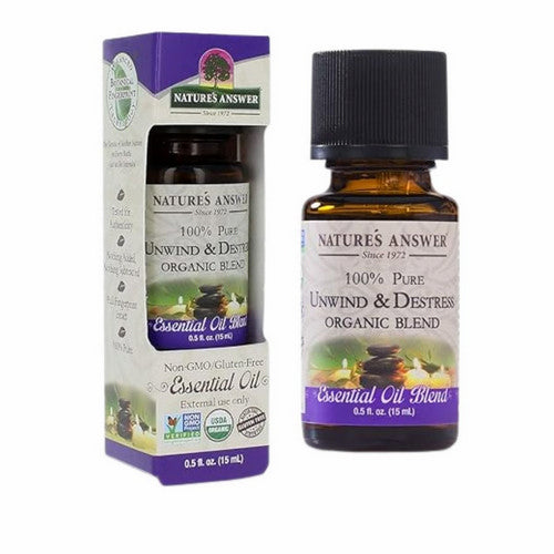 Pure Organic Essential Oil Blend Unwind And Destress 0.5 Oz by Nature's Answer