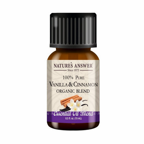 Pure Organic Essential Oil Blend Vanilla And Cinnamon 0.5 Oz by Nature's Answer
