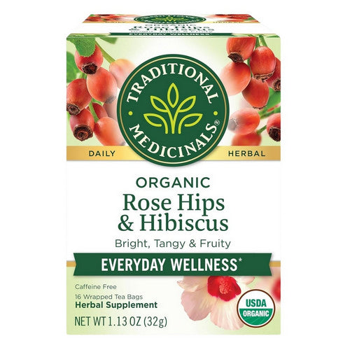 Organic Rose Hips With Hibiscus Tea 16 Bags by Traditional Medicinals