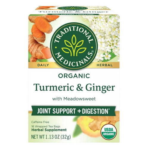 Organic Tea Turmeric With Meadowsweet And Ginger 16 Bags by Traditional Medicinals