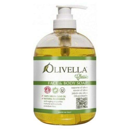 Face & Body Liquid Soap Raw Fragrance Free 16.9 oz by Olivella