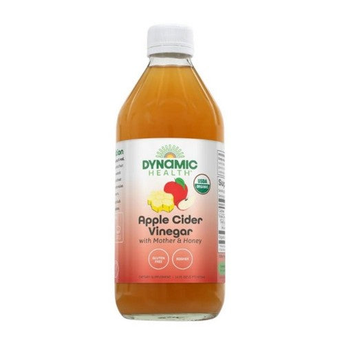 Apple Cider Vinegar with Mother Certified Organic 16oz by Dynamic Health Laboratories